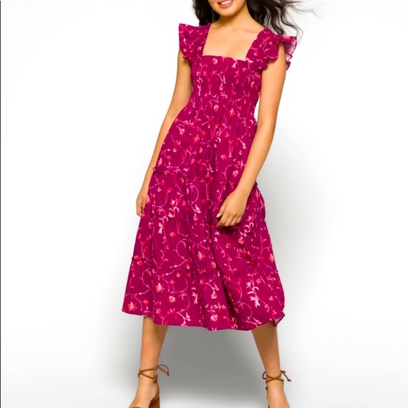 Hill House Dresses & Skirts - New Hill House Home Ellie Nap Dress Burgundy Pink botanical, cottagecore spring